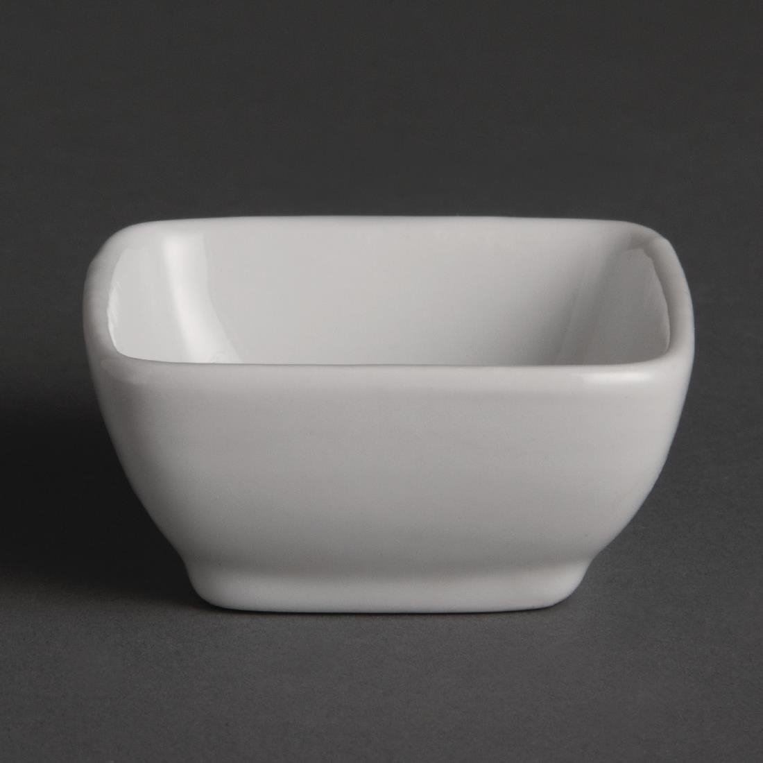 Olympia Whiteware Miniature Rounded Square Dishes 60mm (12 Pack) - Y137