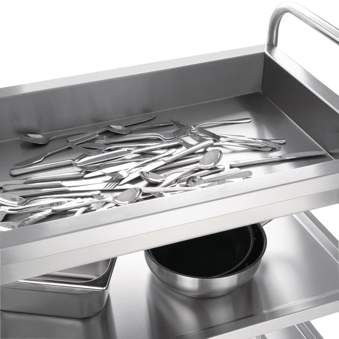 Vogue Stainless Steel 3 Tier Deep Tray Clearing Trolley - CC365