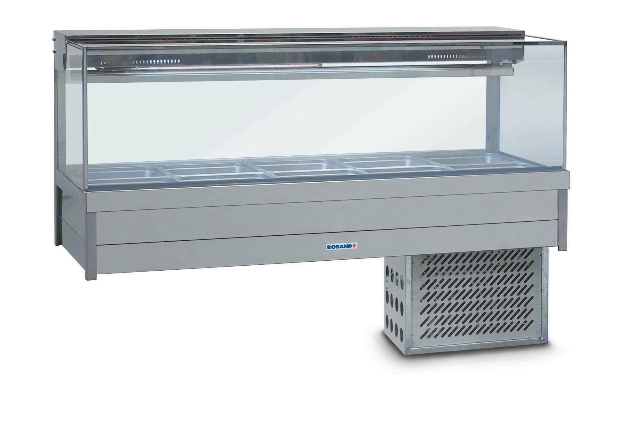 Roband Square Glass Refrigerated Display Bar, 10 pans - SRX25RD