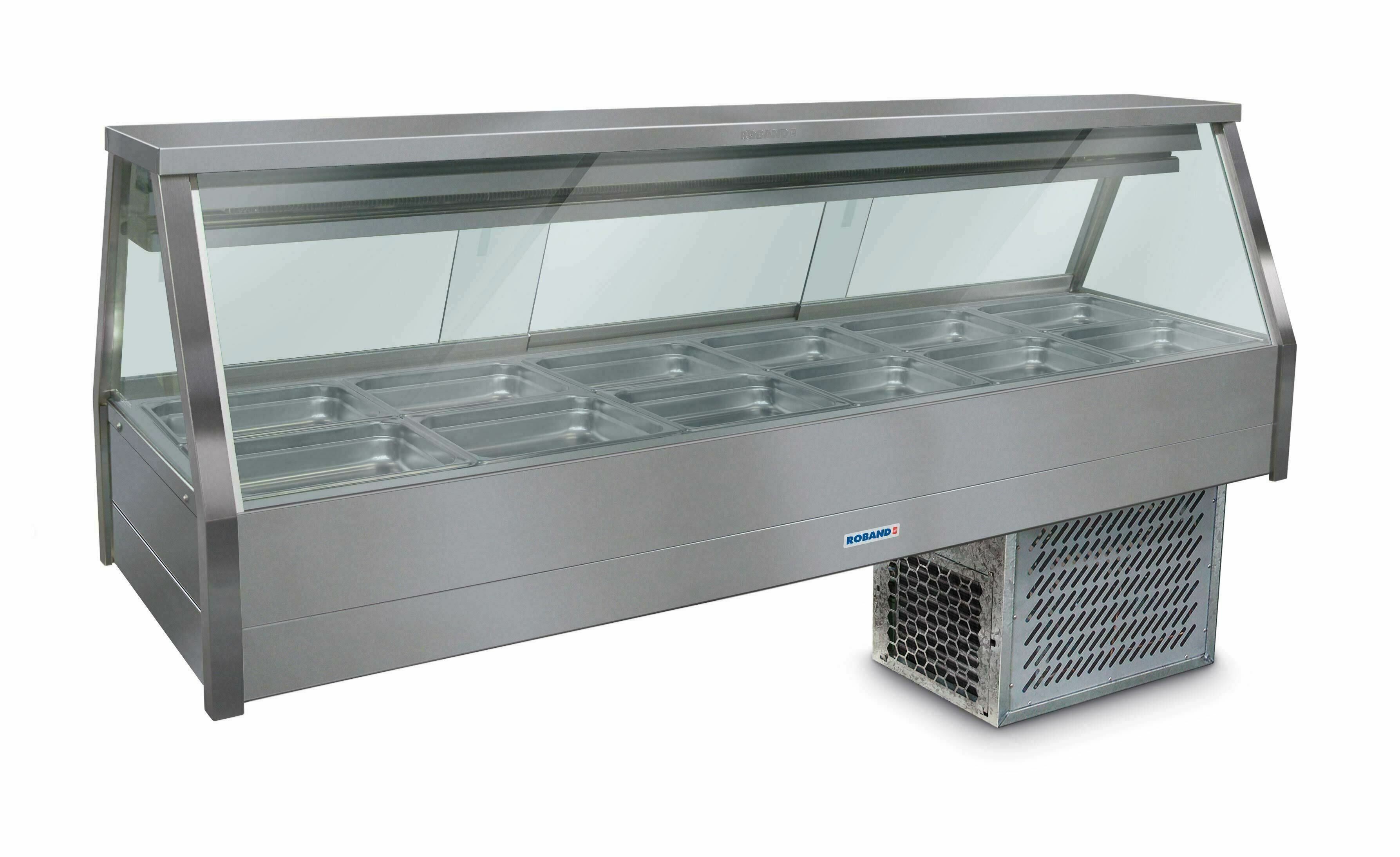 Roband Straight Glass Refrigerated Display Bar 12 pans - Piped and Foamed only (no motor) - EFX26RD