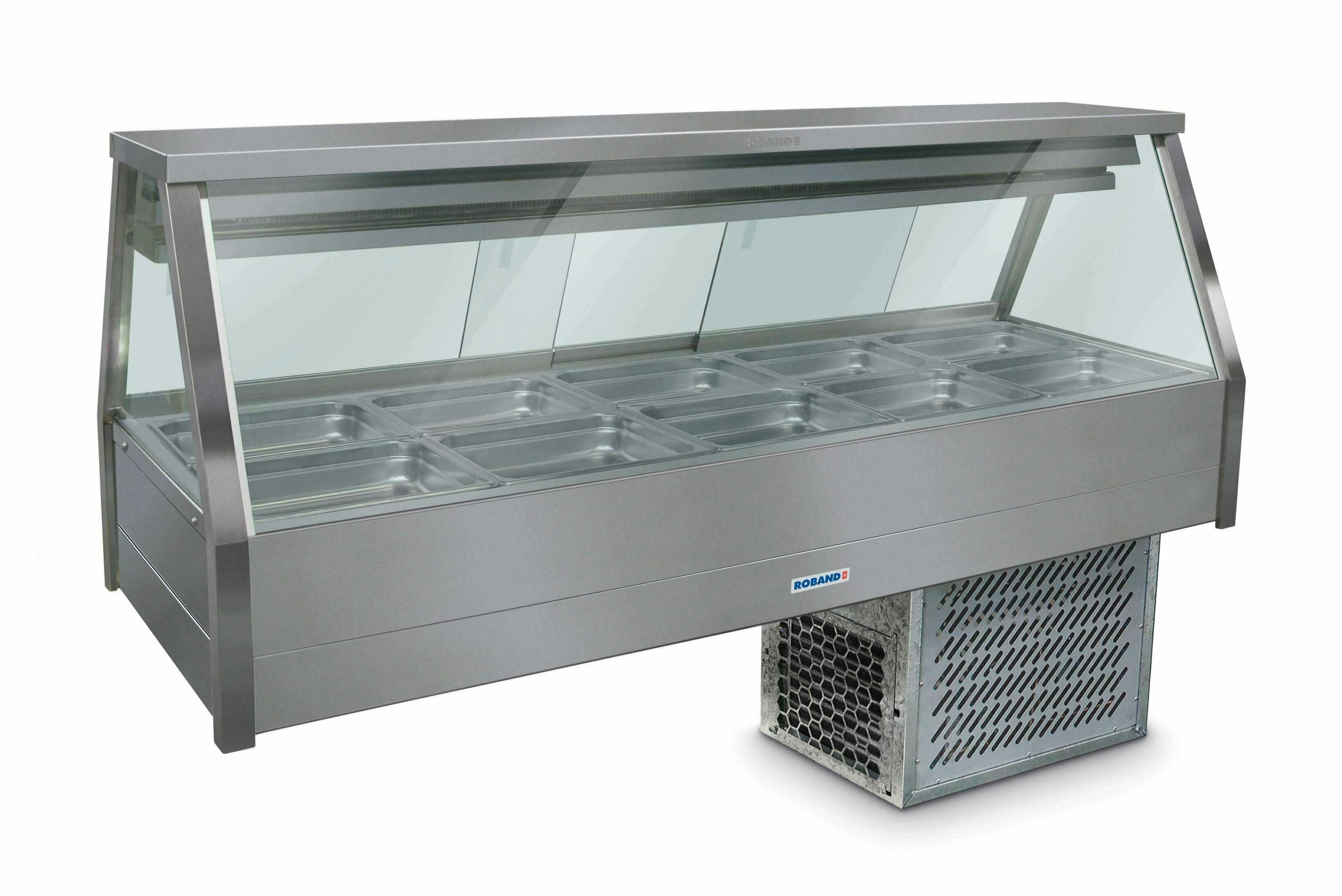 Roband Straight Glass Refrigerated Display Bar 10 pans - Piped and Foamed only (no motor) - EFX25RD