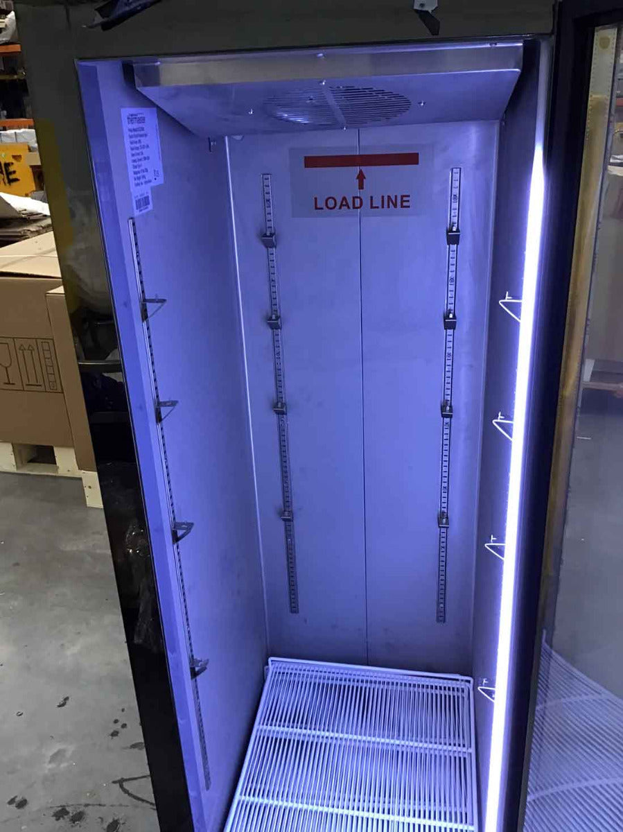 CLEARANCE - Single Glass Door Upright Fridge Black Stainless Steel - SUCG500B