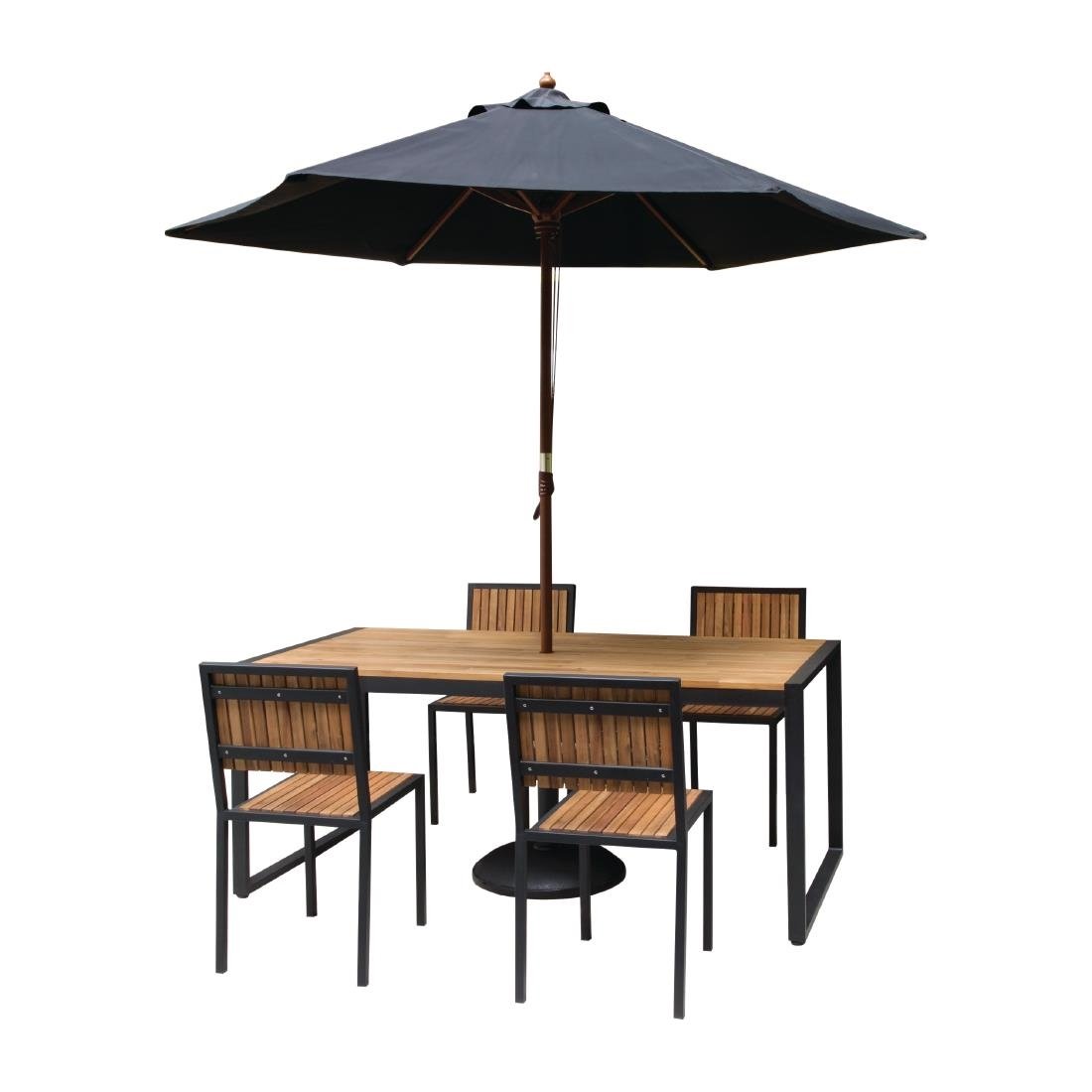 Bolero Steel & Acacia Side Chairs (Pack of 4) - DS150
