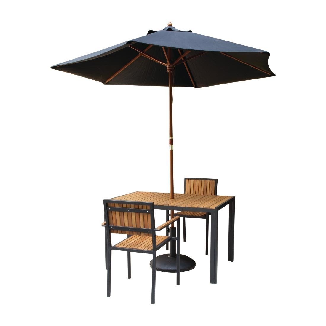 Bolero Steel & Acacia Armchair (Pack of 4) - DS151
