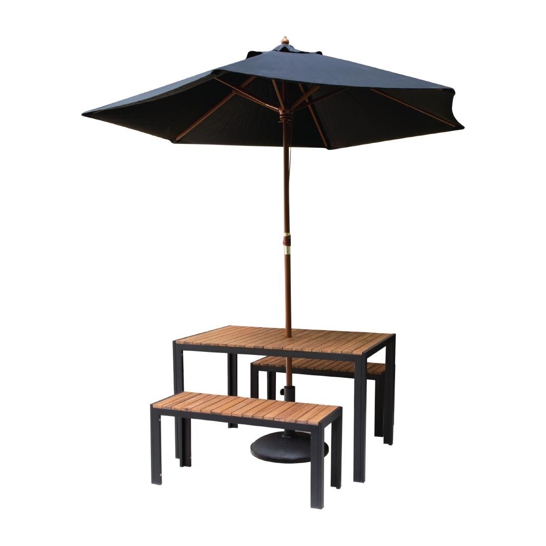 Bolero Acacia Wood and Steel Rectangular Table 1200mm - DS153