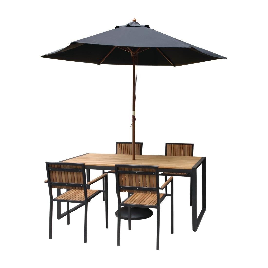 Bolero Steel & Acacia Armchair (Pack of 4) - DS151