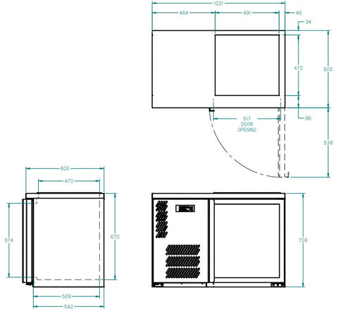 Williams Glass Chiller - One Door Spring Loaded Glass Chiller - 500 x 500 baskets GC15UGDSL