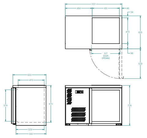 Williams Glass Chiller - One Door Glass Chiller With Two Shelves - 500 x 500 baskets GC15UGD
