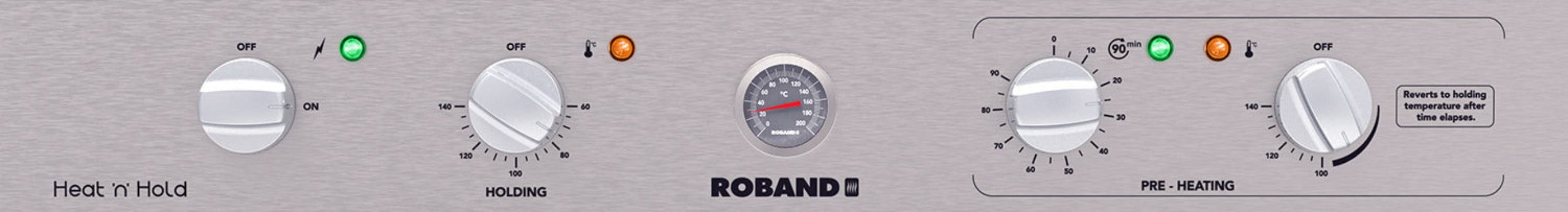 Roband Heat ‘n’ Hold Food Warmer - Fixed Glass on Display Side - H200F