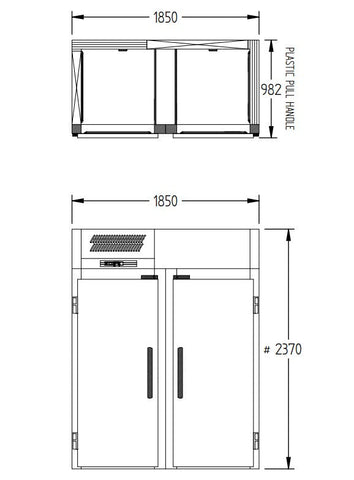 Williams Ruby Roll In - Two door Roll In Refrigerator HRMR2T