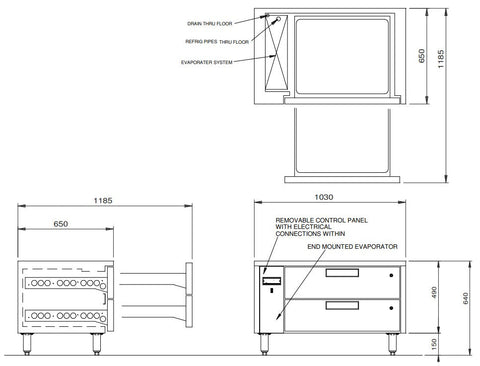 Williams Jarrah - Two Drawer Remote Lowline Refigerator JL2R