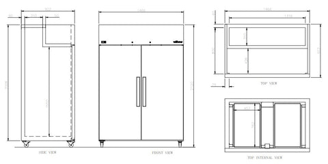 Williams Crystal - Two Door Stainless Steel Upright Bakery Freezer LC2TSS