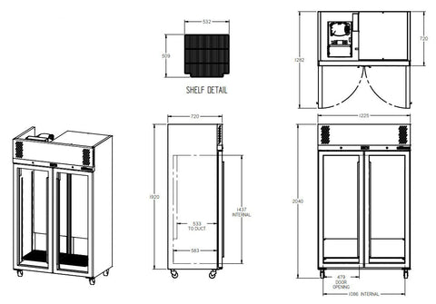 Williams Pearl - Two Door Stainless Steel Upright Display Freezer LP2GSHC