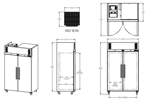 Williams Pearl - Two Door Stainless Steel Upright Storage Freezer LP2SSHC