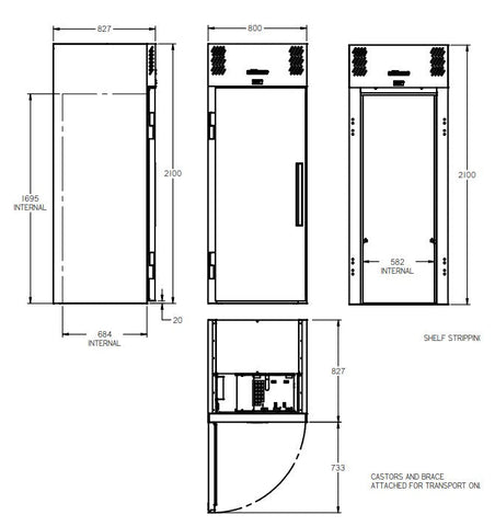 Williams Garnet Roll In - one door roll In freezer LRG1