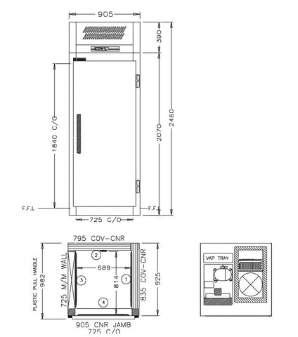 Williams Ruby Roll In - One door Roll In Freezer LRMR1T