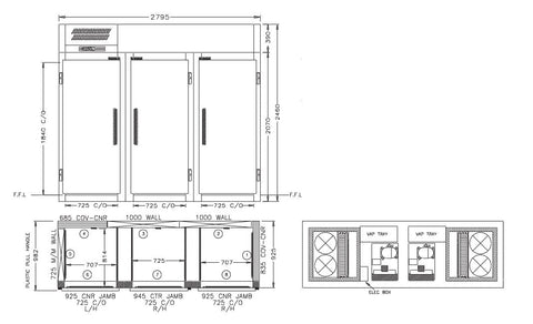 Williams Ruby Roll In - Three door Roll In Freezer LRMR3T