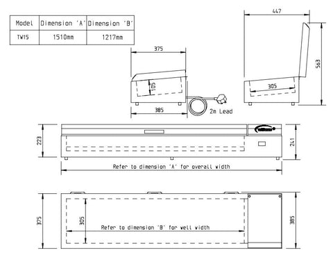 Williams Thermowell - Seven Pan Counter Top Refrigerated Well TW15