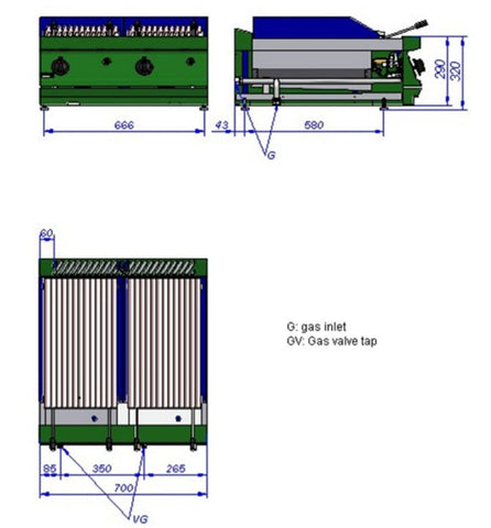 Fagor 700 Series Gas Char Grill BG7-10