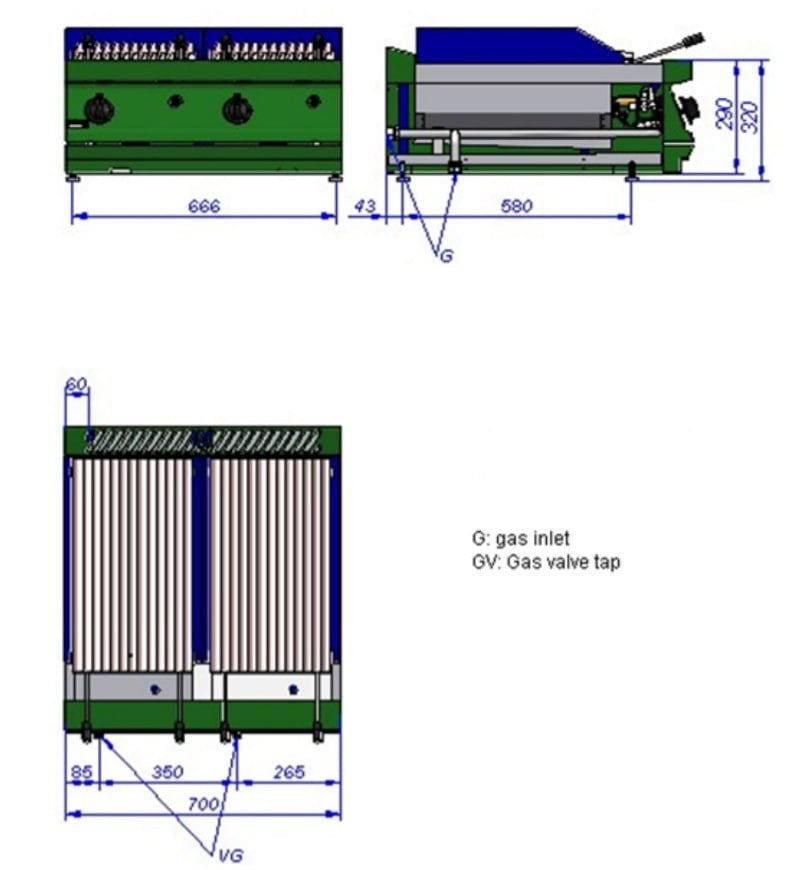 Fagor 700 Series Gas Char Grill BG7-10LPG