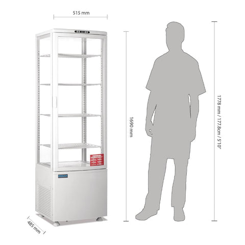 Polar C-Series Curved Door Display Fridge White 235Ltr - CB509-A