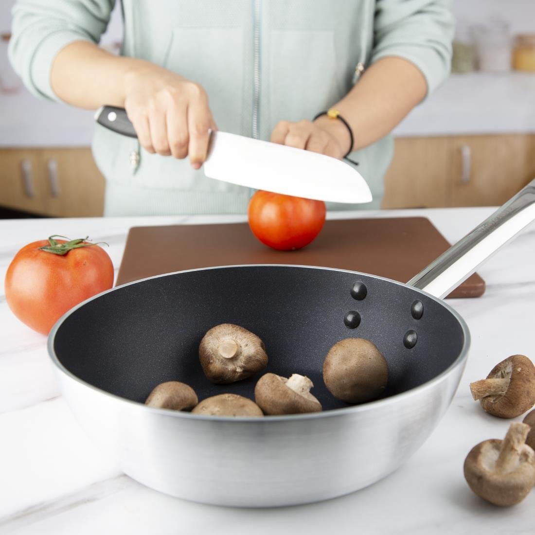 Vogue Non Stick Induction Flared Saute Pan 240mm - CB904
