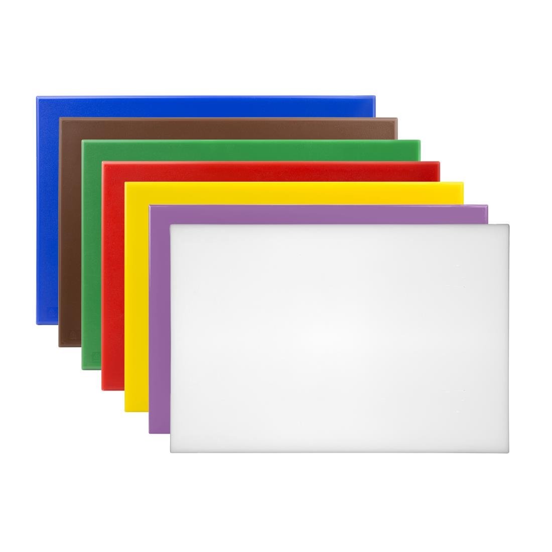 Hygiplas High Density Set of 7 Antibacterial Chopping Board Set - 450x300x10mm - CH045