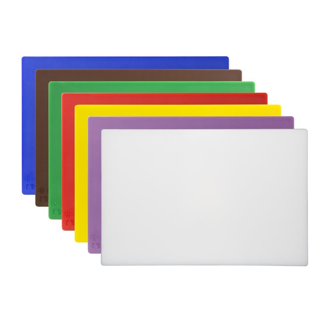Hygiplas Low Density Set of 7 Anti-Bacterial Chopping Board Set - 450x300x10mm - CH046