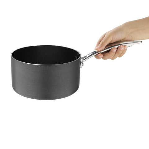 Vogue Anodised Aluminium Non Stick Sauce Pan 180mm - CP764