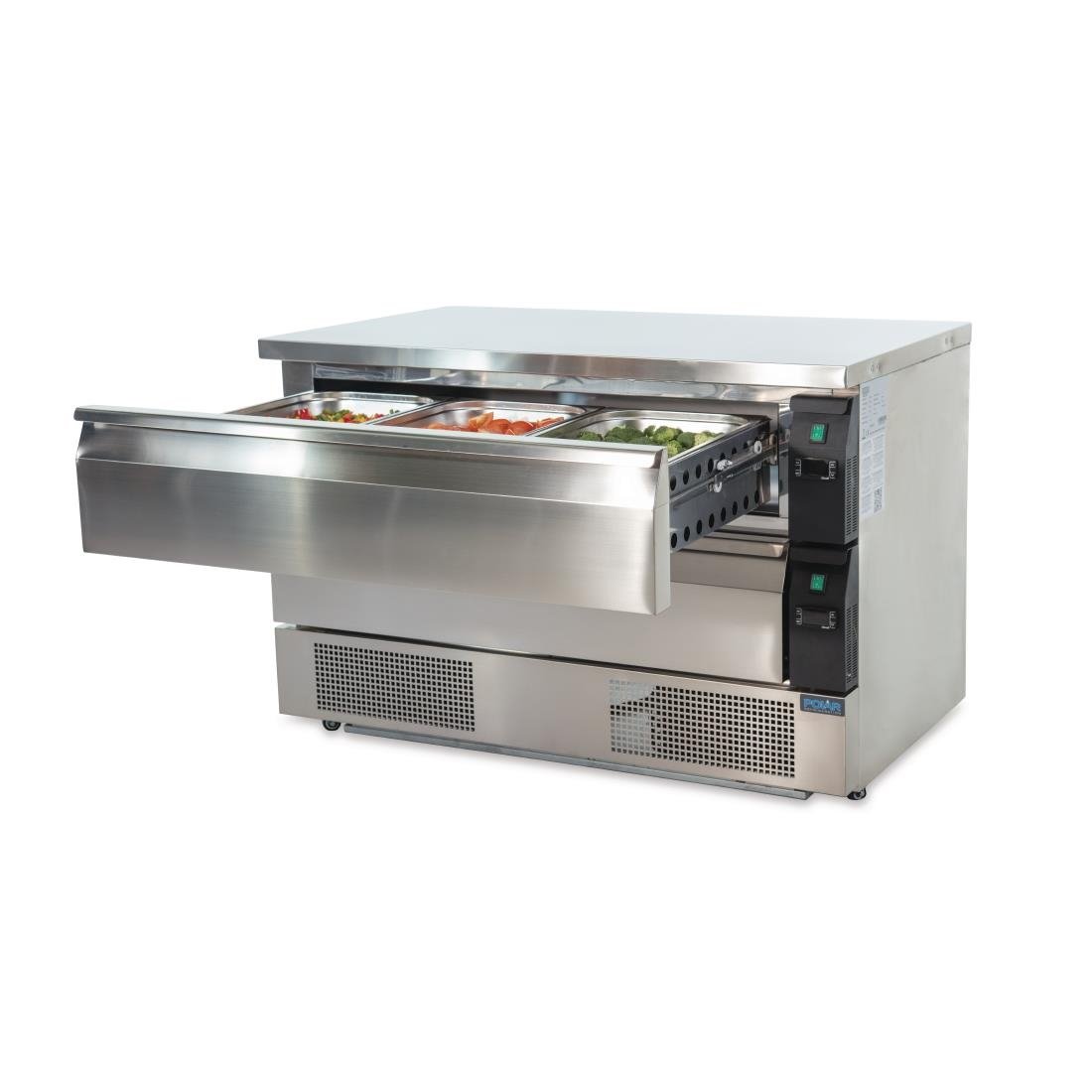 Polar U-Series 2 Drawer Counter Fridge Freezer 6xGN - DA997-A