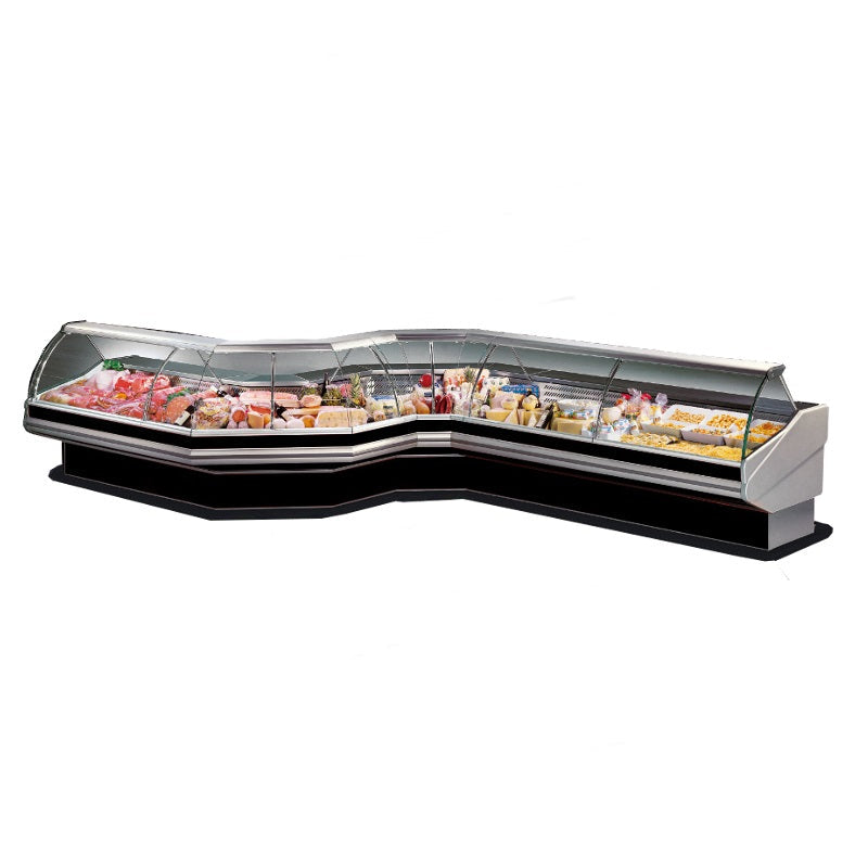 Tecnodom Corner External Glass Curved Front Glass Deli Display CN90E