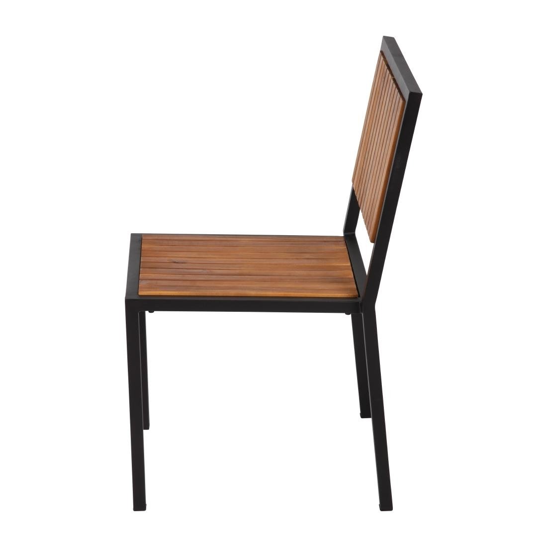 Bolero Steel & Acacia Side Chairs (Pack of 4) - DS150