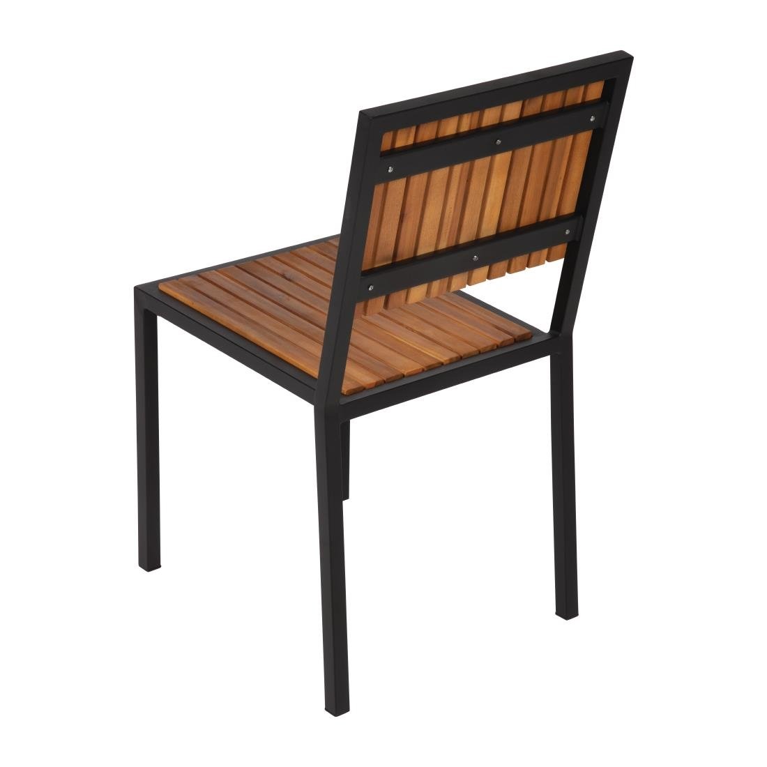 Bolero Steel & Acacia Side Chairs (Pack of 4) - DS150