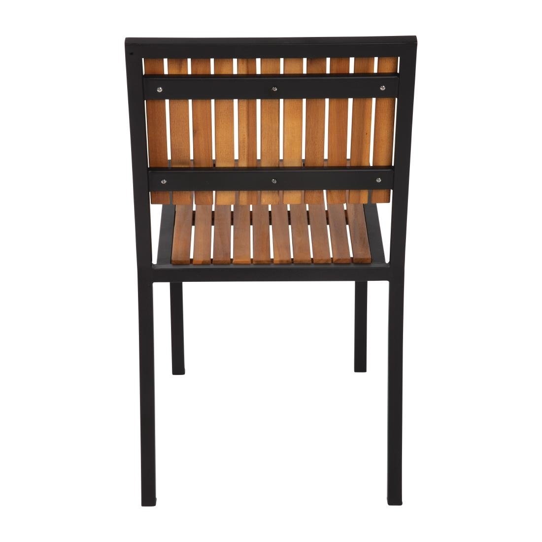 Bolero Steel & Acacia Side Chairs (Pack of 4) - DS150
