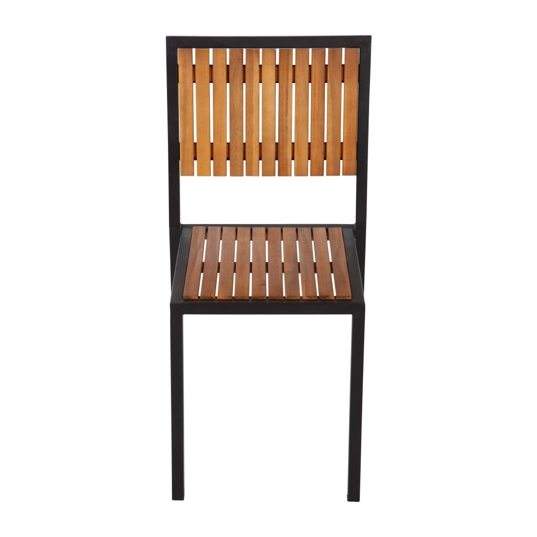Bolero Steel & Acacia Side Chairs (Pack of 4) - DS150