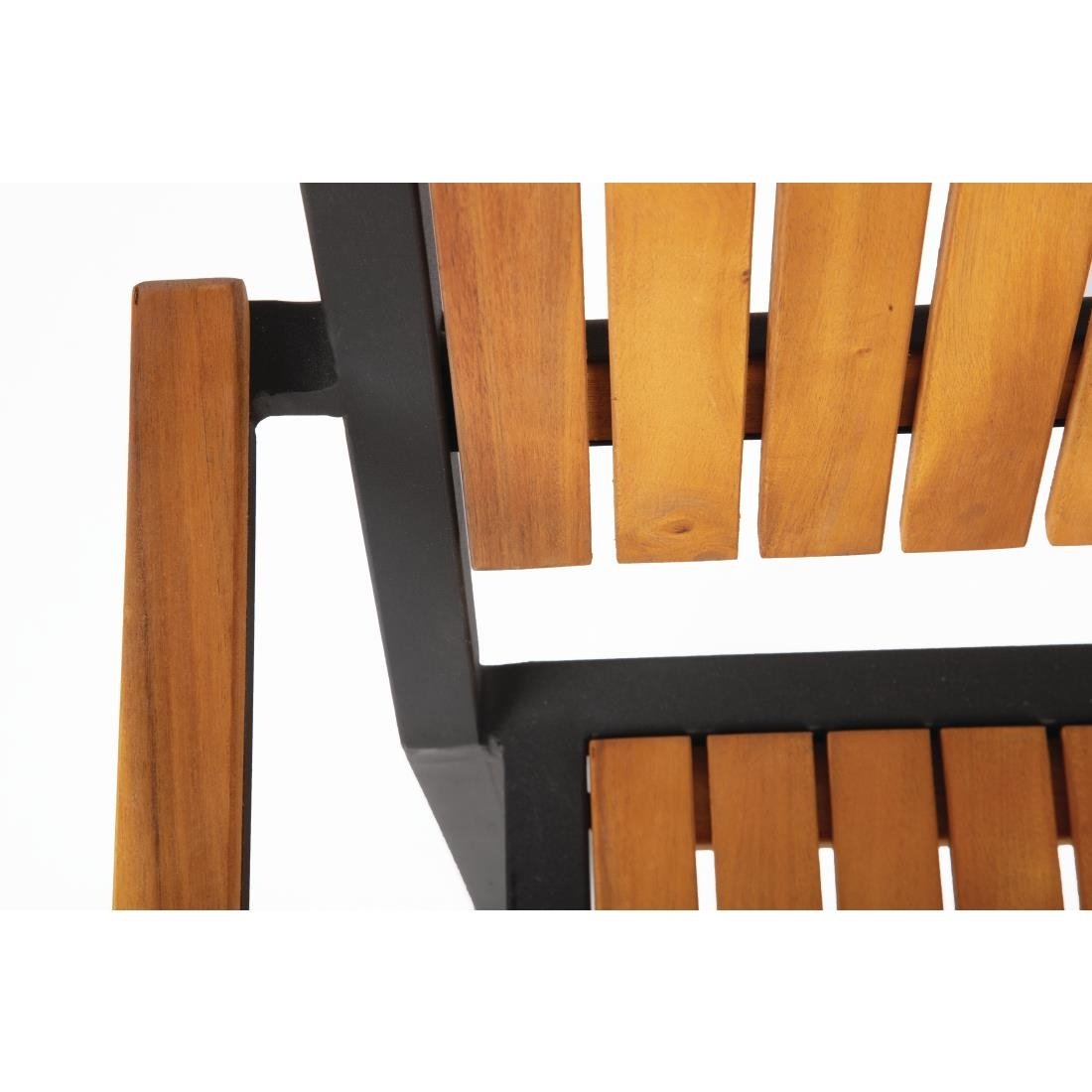 Bolero Steel & Acacia Armchair (Pack of 4) - DS151