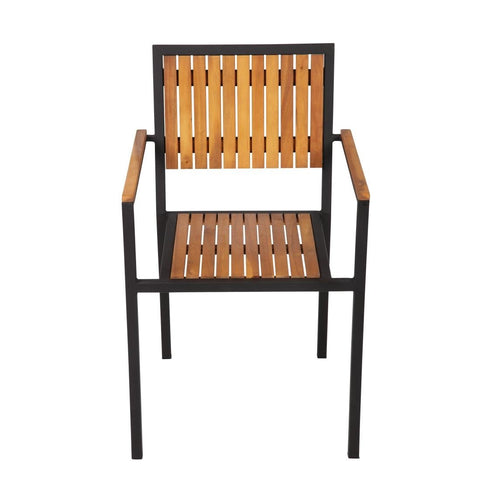 Bolero Steel & Acacia Armchair (Pack of 4) - DS151