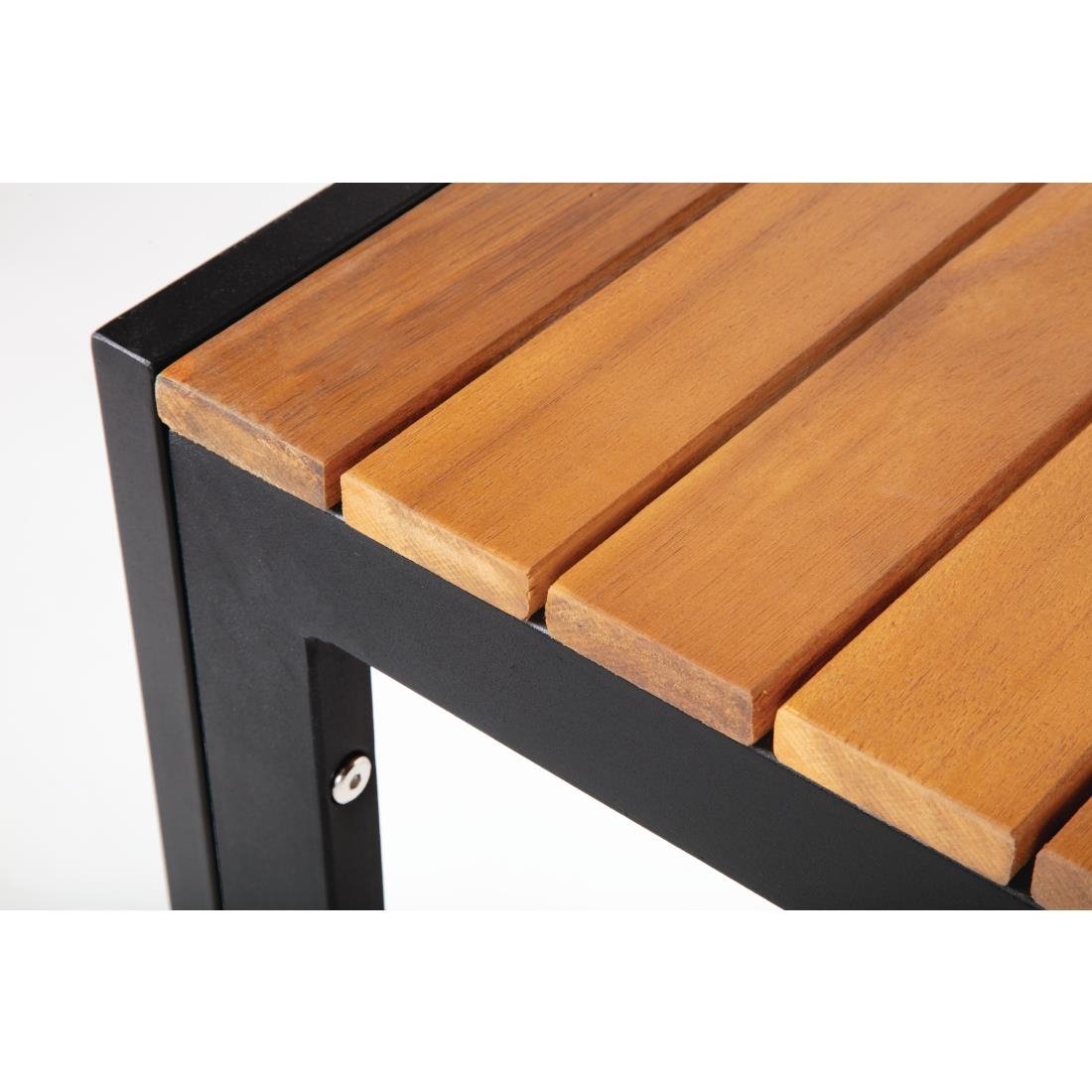 Bolero Square Steel and Acacia Table 800mm - DS152