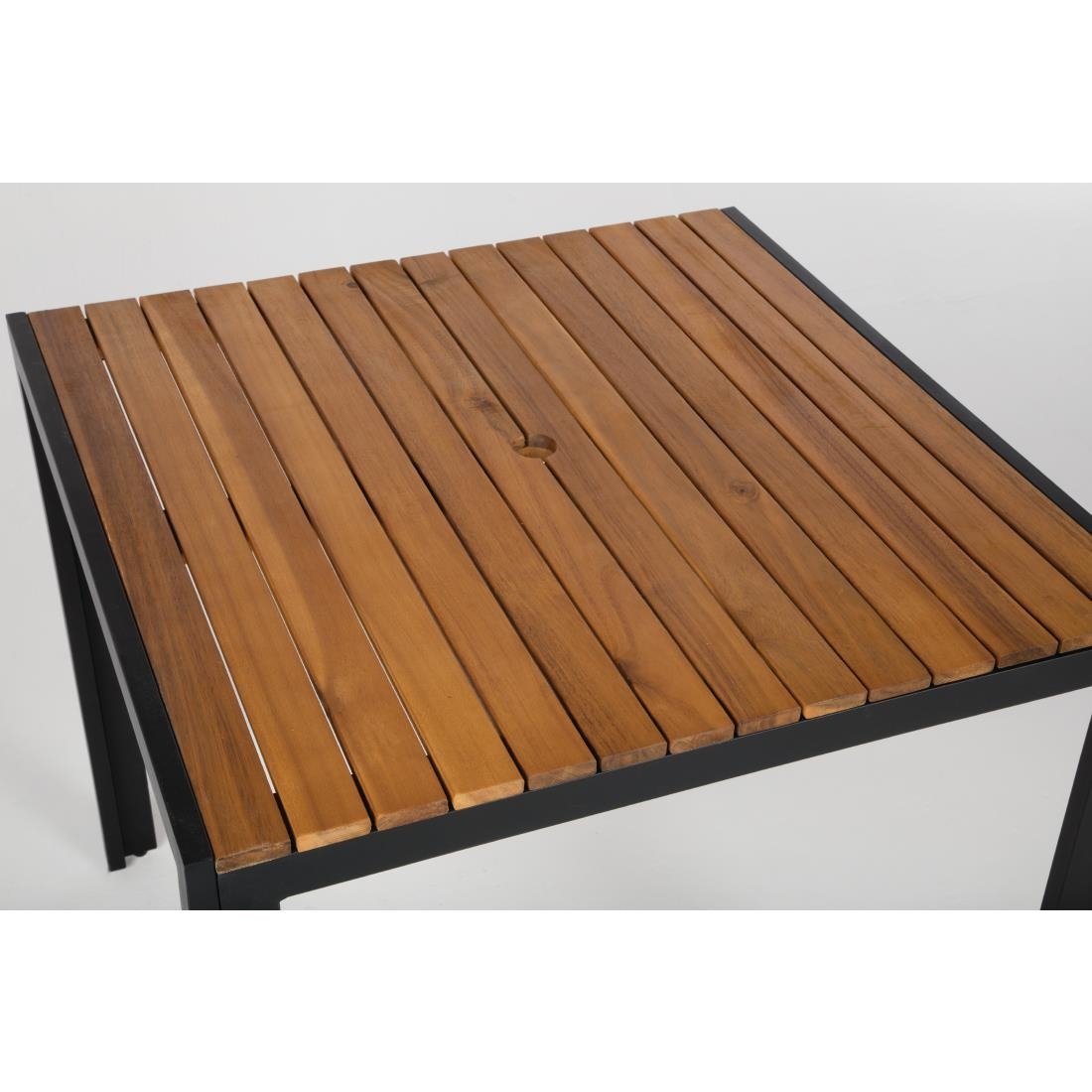 Bolero Square Steel and Acacia Table 800mm - DS152