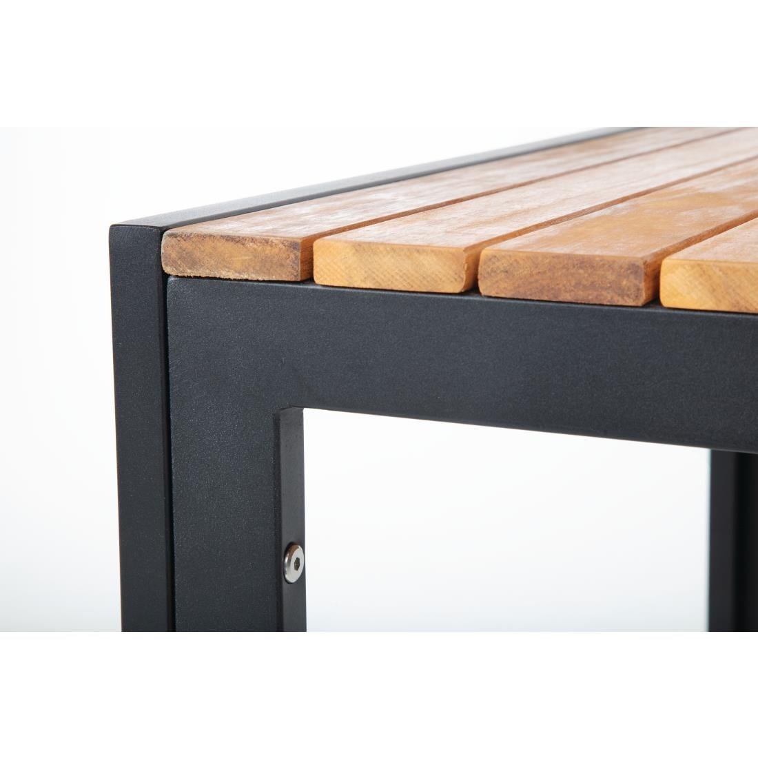 Bolero Square Steel and Acacia Table 800mm - DS152
