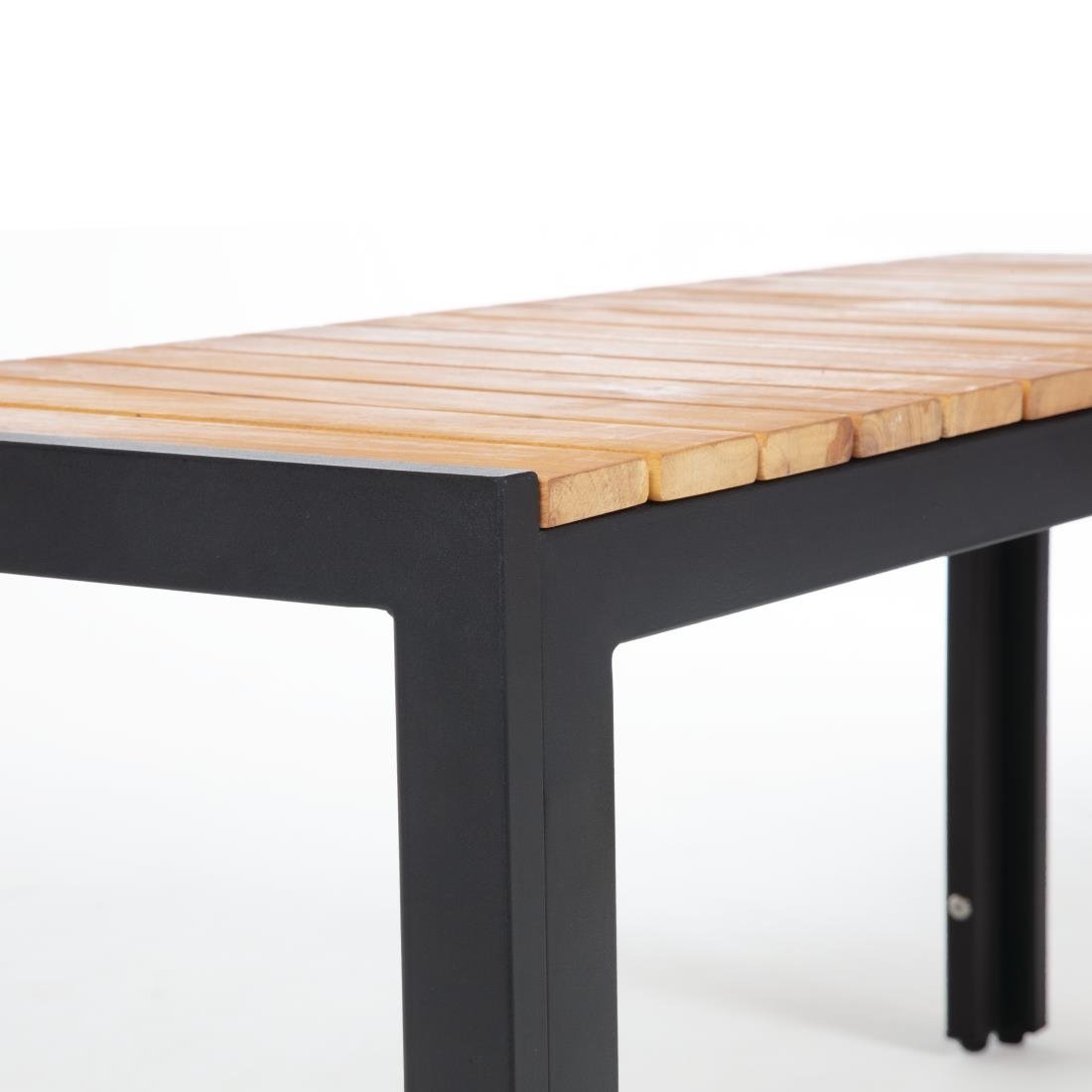 Bolero Rectangular Steel and Acacia Benches 1000mm (Pack of 2) - DS154