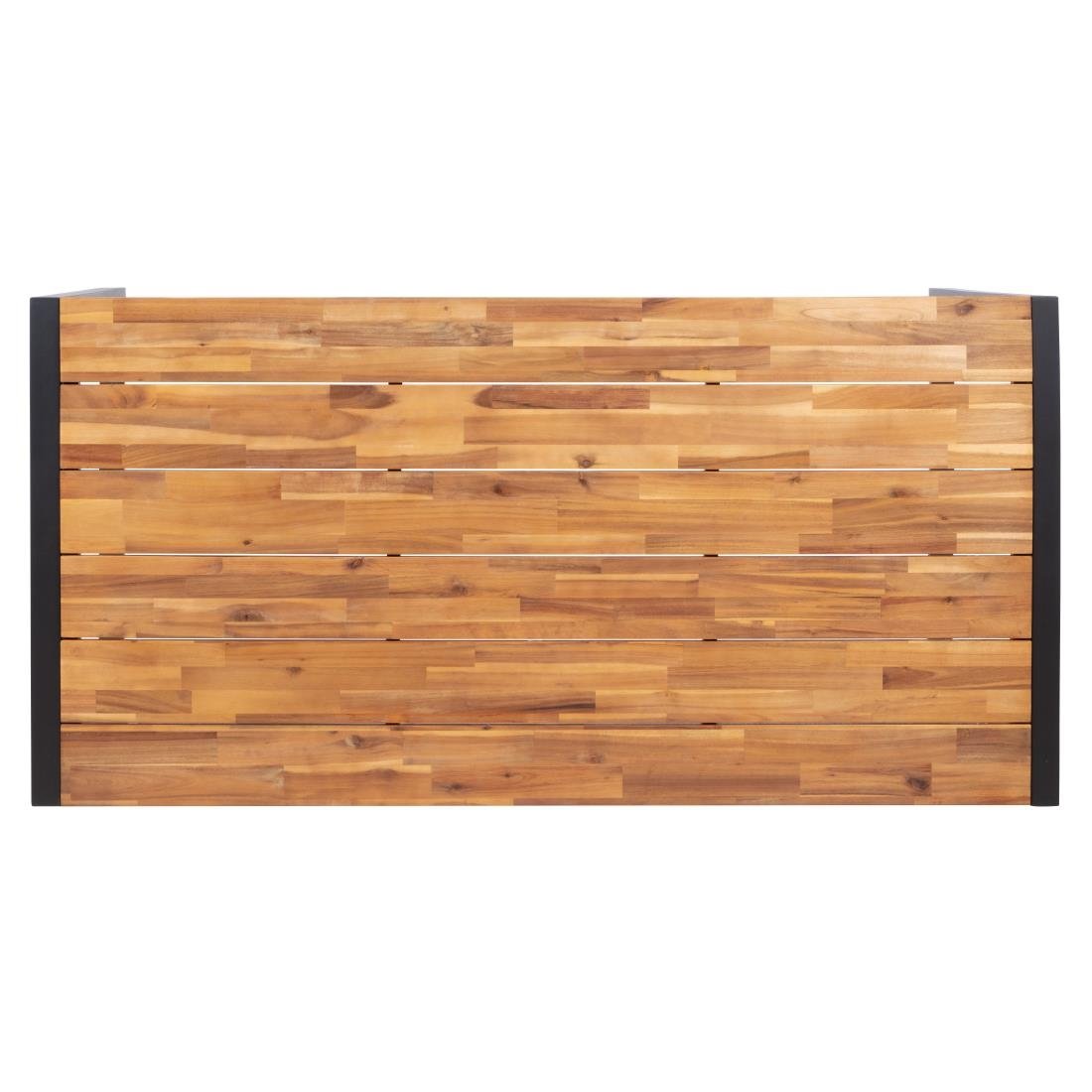 Bolero Acacia Wood and Steel Rectangular Industrial Table 1800mm - DS157