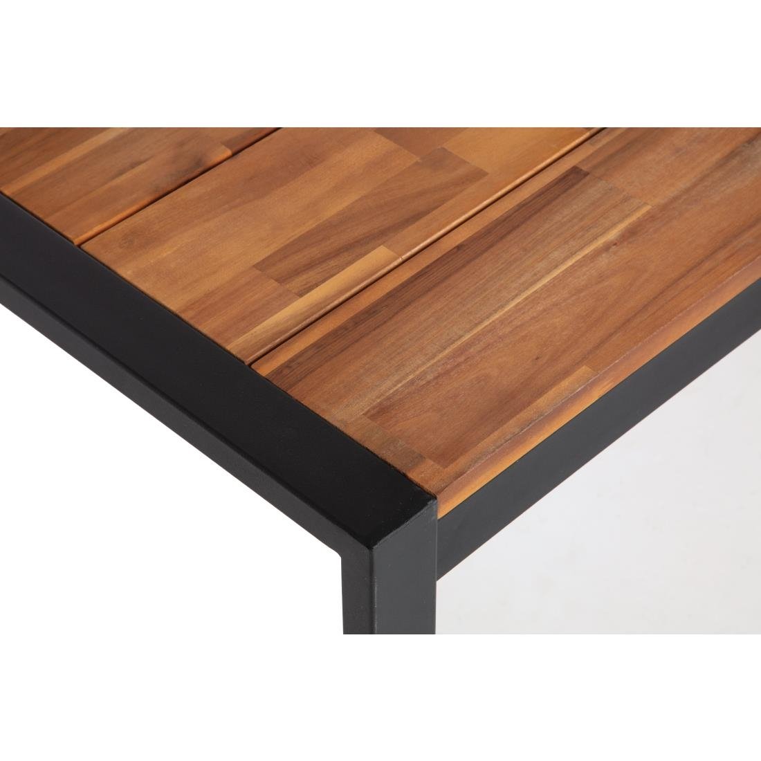 Bolero Acacia Wood and Steel Rectangular Industrial Table 1800mm - DS157