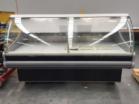 CLEARANCE - Curved front glass deli display 2020x1140x1260 PAN2000