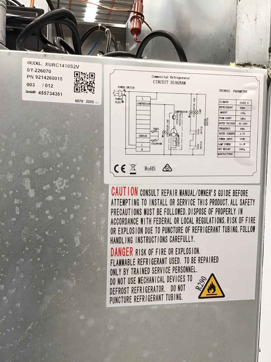 CLEARANCE - FED-X S/S Four Door Upright Fridge - XURC1410S2V