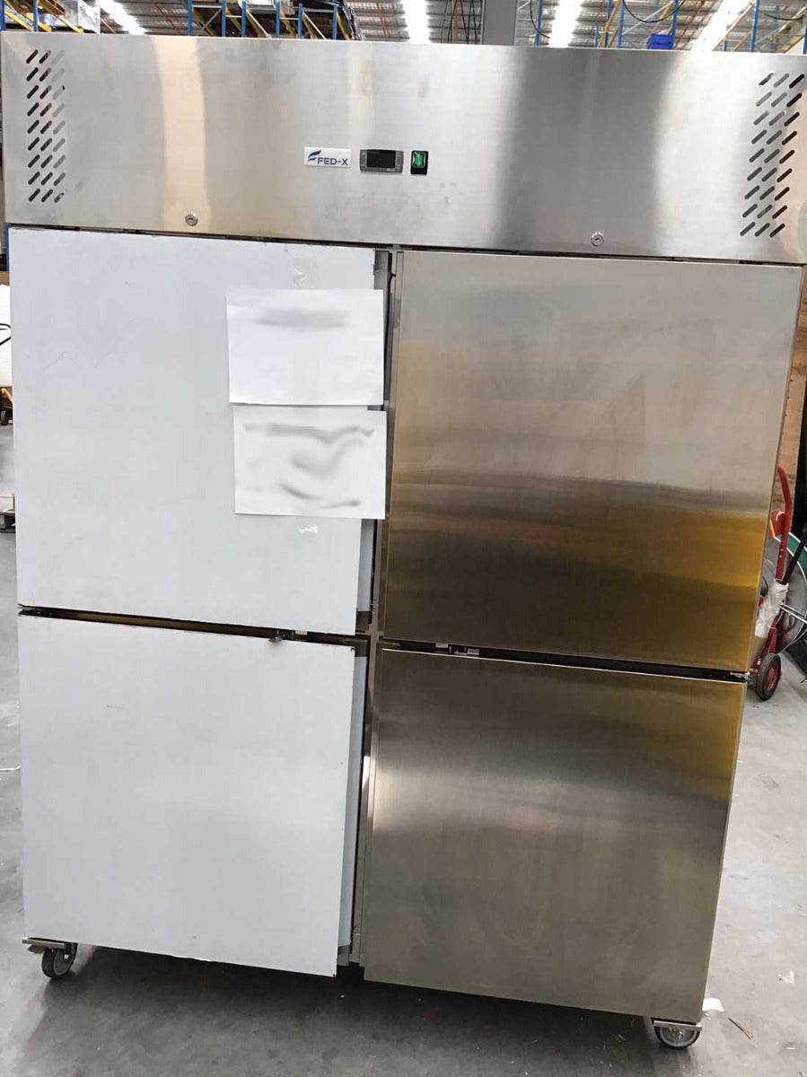 CLEARANCE - FED-X S/S Four Door Upright Fridge - XURC1410S2V