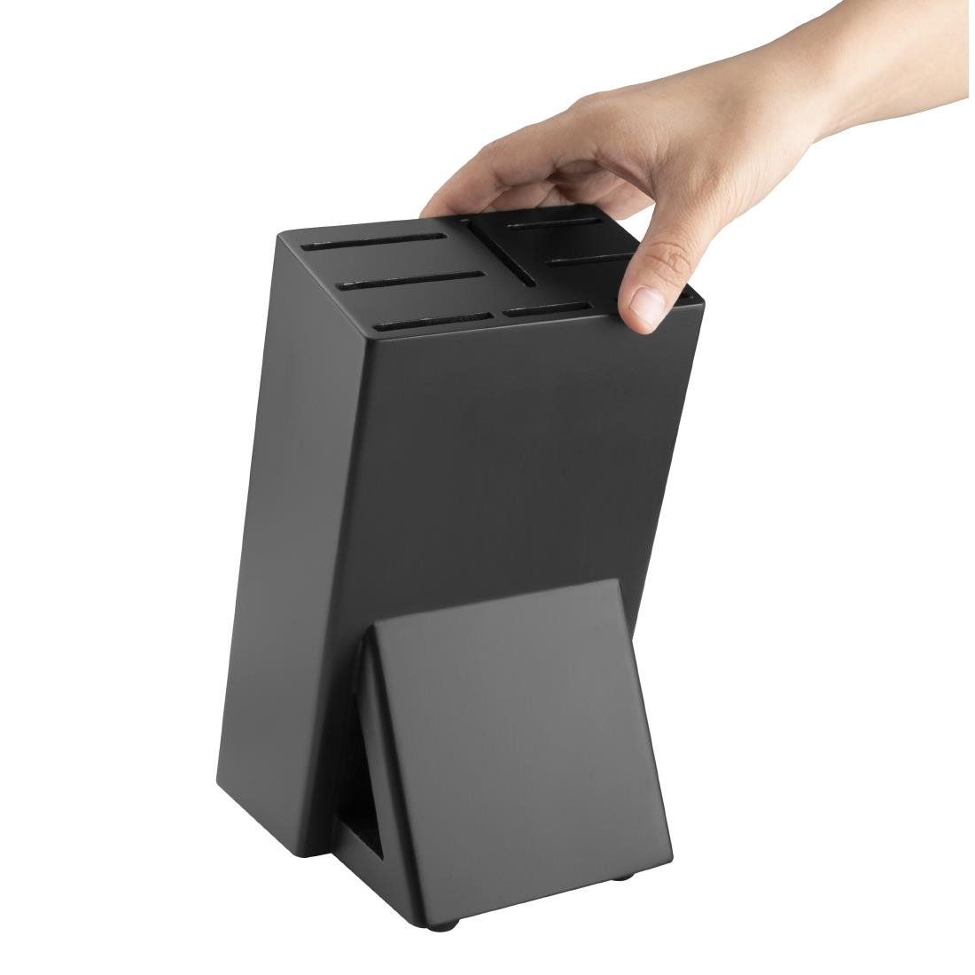 Vogue Tsuki Black Wooden Knife Block - FS662