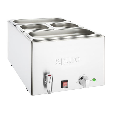 Apuro Bain-Marie with Tap & Pans 2x GN 1/3 2x GN 1/6 - FT692-A
