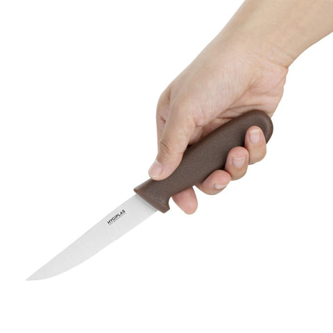 Hygiplas Vegetable Knife Serrated Brown 102mm - FX125