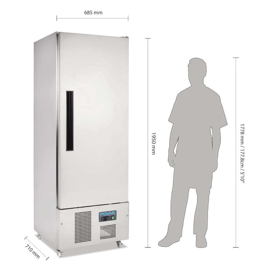 Polar G-Series Slimline Upright Fridge 440Ltr - G590-A